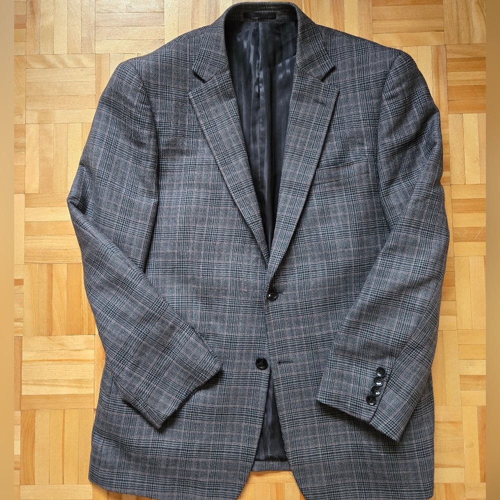 Men's Gray Plaid Blazer